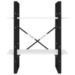 Bokhylle 2 Nivåer Hvit 60X30X70 Cm Konstruert Tre