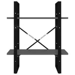 Bokhylle 2 Nivåer Grå 60X30X70 Cm Konstruert Tre