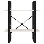 Bokhylle 2 Nivåer Hvit 60X30X70 Cm Heltre Furu