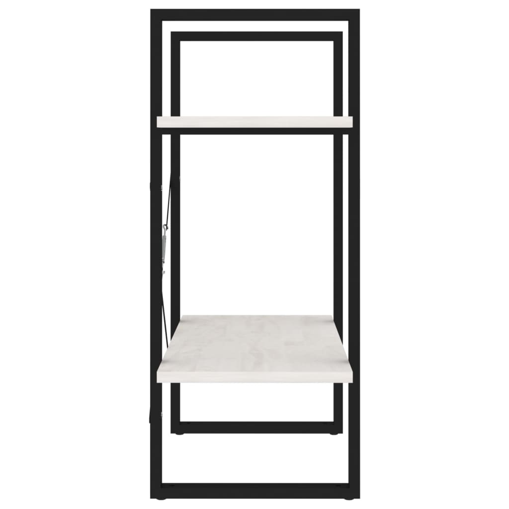 Bokhylle 2 Nivåer Hvit 60X30X70 Cm Heltre Furu