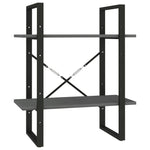 Bokhylle 2 Nivåer Grå 60X30X70 Cm Heltre Furu