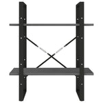 Bokhylle 2 Nivåer Grå 60X30X70 Cm Heltre Furu