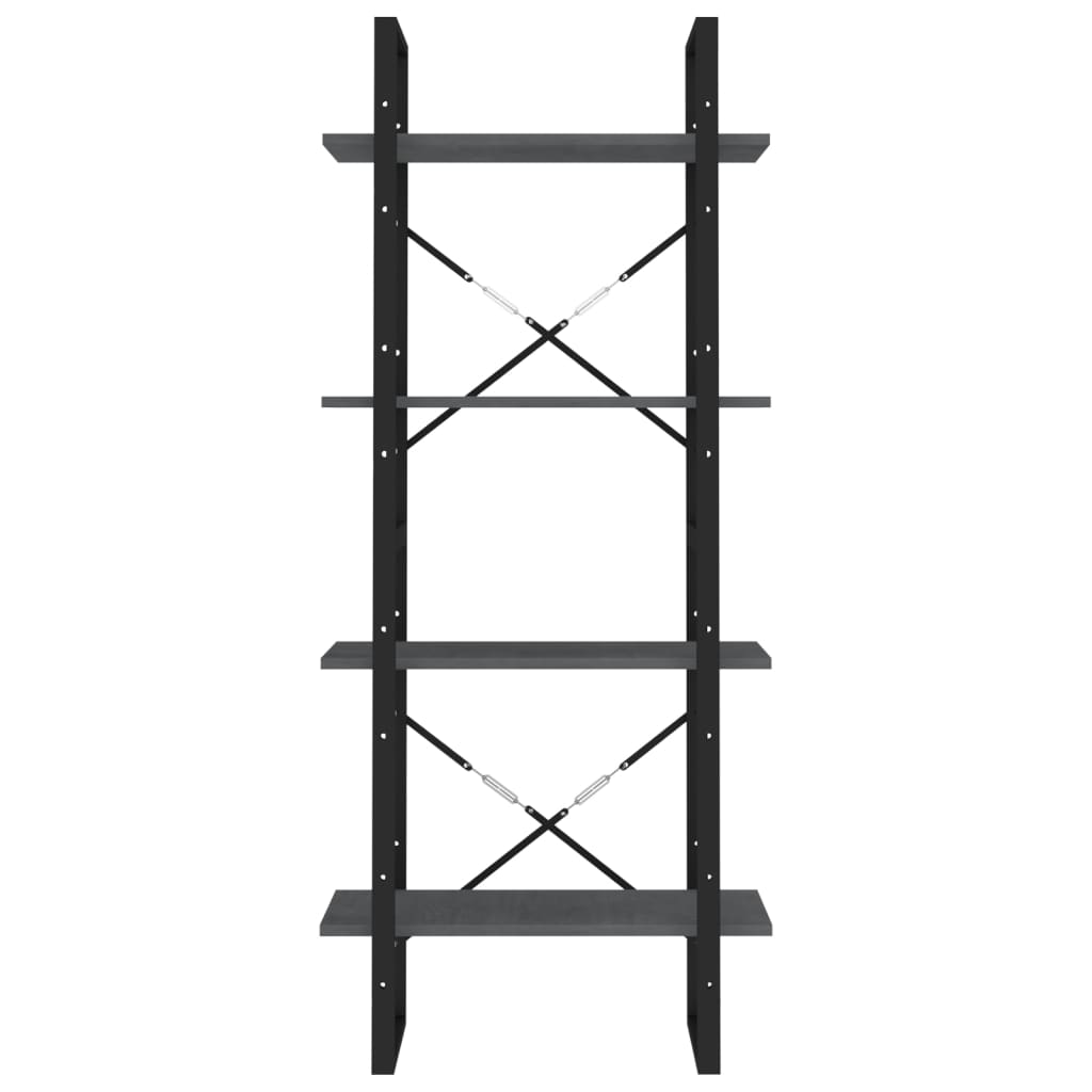Bokhylle 4 Nivåer Grå 60X30X140 Cm Heltre Furu