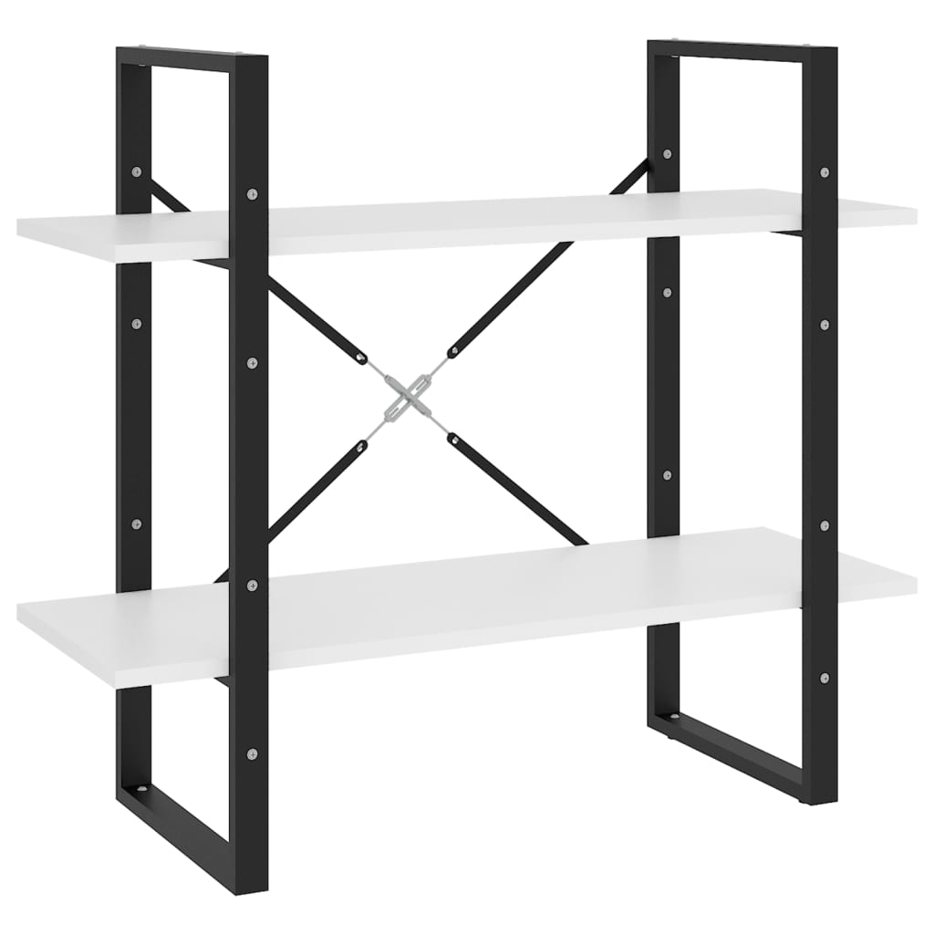 Bokhylle 2 Nivåer Hvit 80X30X70 Cm Konstruert Tre