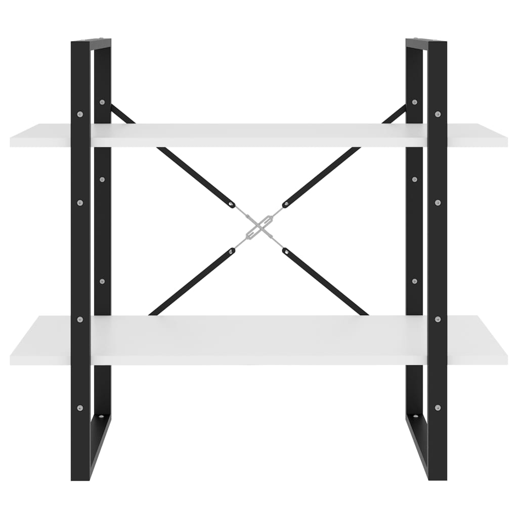 Bokhylle 2 Nivåer Hvit 80X30X70 Cm Konstruert Tre