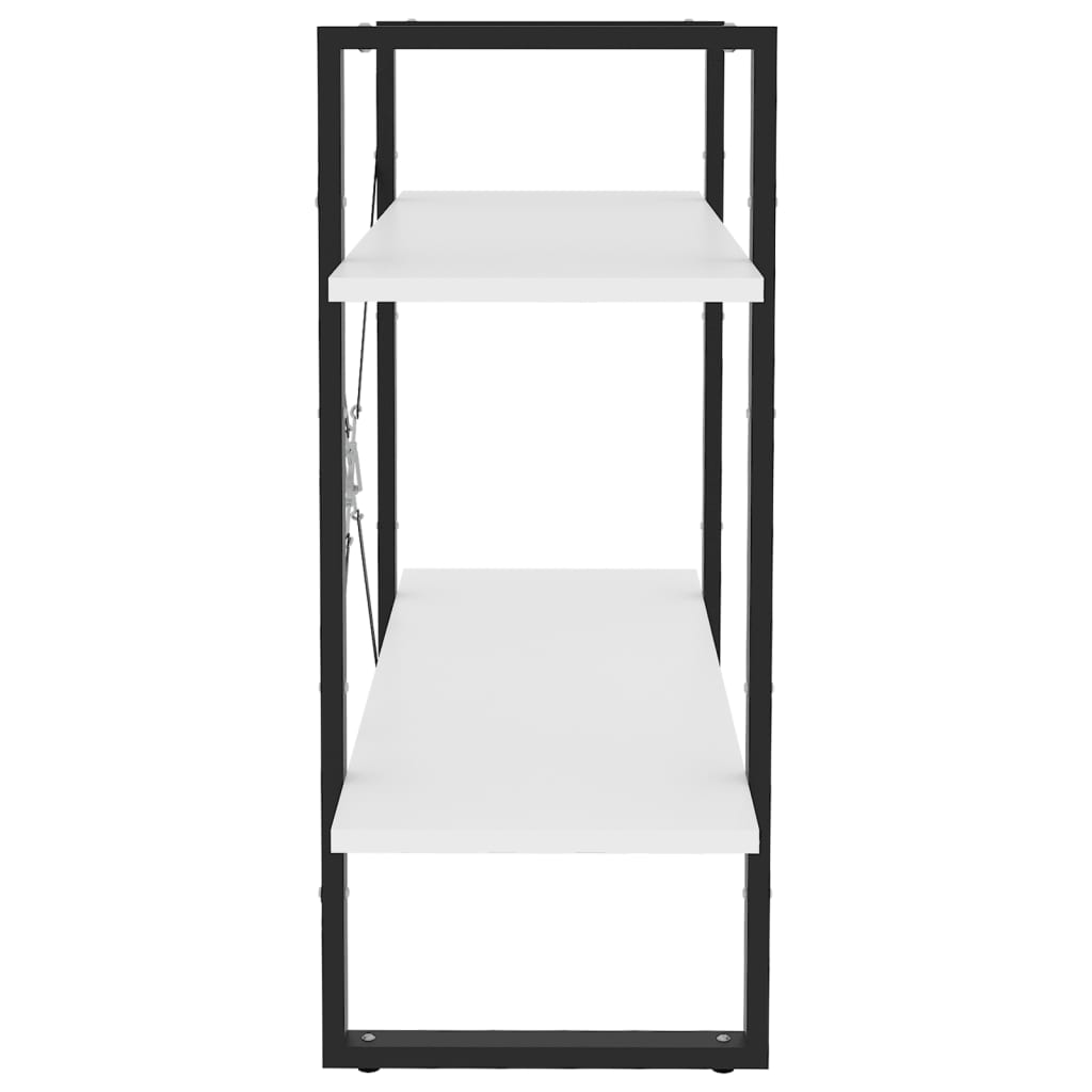 Bokhylle 2 Nivåer Hvit 80X30X70 Cm Konstruert Tre