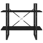 Bokhylle 2 Nivåer Svart 80X30X70 Cm Konstruert Tre