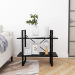 Bokhylle 2 Nivåer Svart 80X30X70 Cm Konstruert Tre