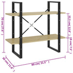 Bokhylle 2 Nivåer Sonoma Eik 80X30X70 Cm Konstruert Tre