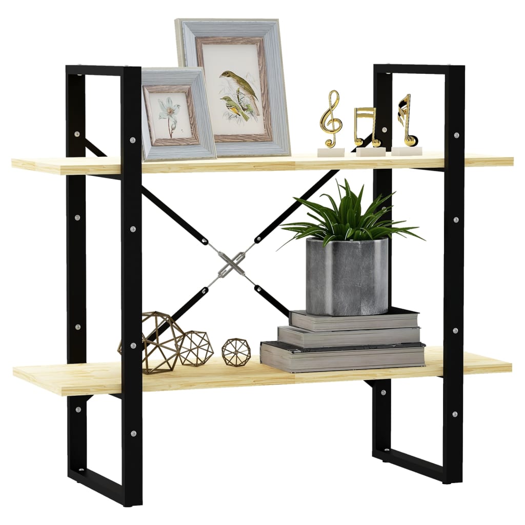 Bokhylle 2 Nivåer 80X30X70 Cm Heltre Furu