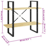 Bokhylle 2 Nivåer 80X30X70 Cm Heltre Furu