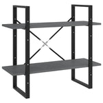 Bokhylle 2 Nivåer Grå 80X30X70 Cm Heltre Furu