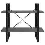 Bokhylle 2 Nivåer Grå 80X30X70 Cm Heltre Furu