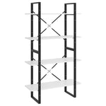 Bokhylle 4 Nivåer Hvit 80X30X140 Cm Konstruert Tre