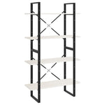 Bokhylle 4 Nivåer Hvit 80X30X140 Cm Heltre Furu