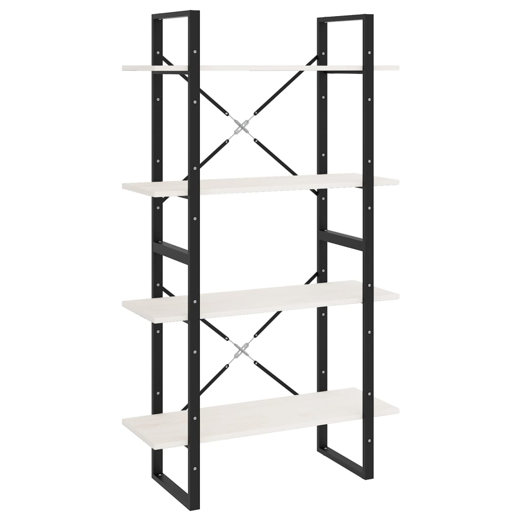 Bokhylle 4 Nivåer Hvit 80X30X140 Cm Heltre Furu
