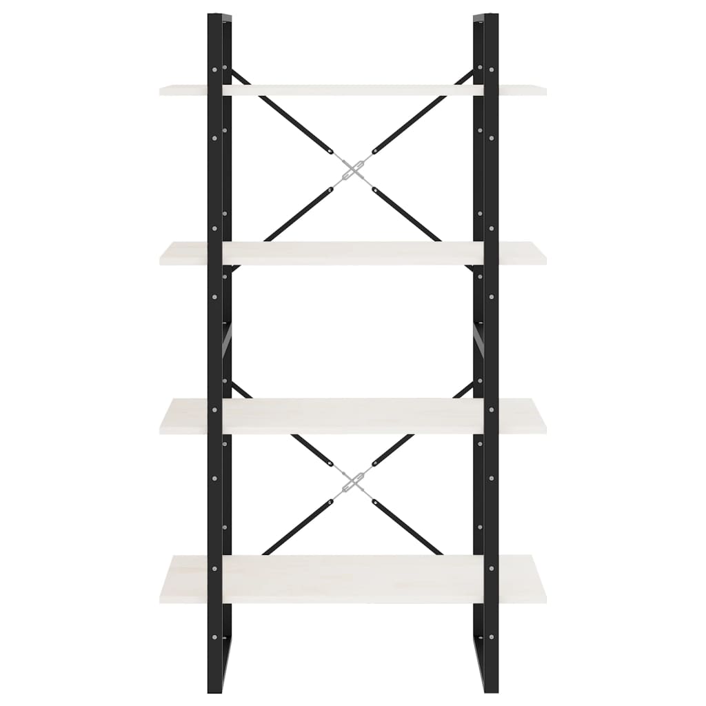 Bokhylle 4 Nivåer Hvit 80X30X140 Cm Heltre Furu