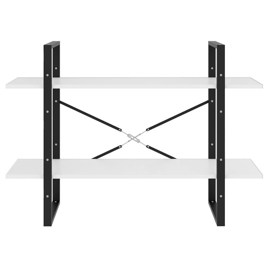 Bokhylle 2 Nivåer Hvit 100X30X70 Cm Konstruert Tre