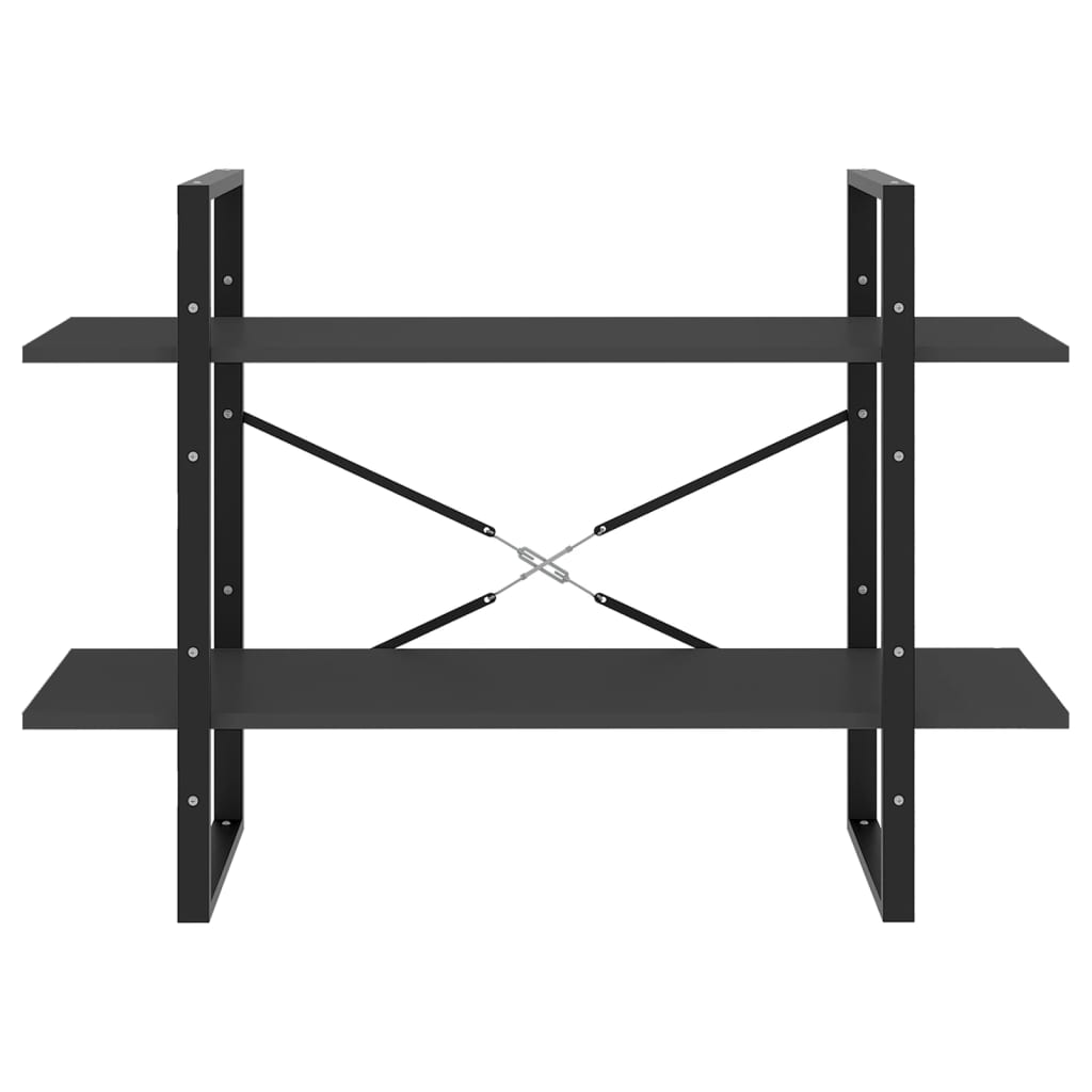 Bokhylle 2 Nivåer Grå 100X30X70 Cm Konstruert Tre