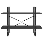 Bokhylle 2 Nivåer Grå 100X30X70 Cm Konstruert Tre