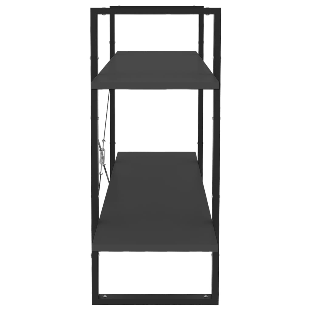 Bokhylle 2 Nivåer Grå 100X30X70 Cm Konstruert Tre