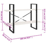 Bokhylle 2 Nivåer Hvit 100X30X70 Cm Heltre Furu
