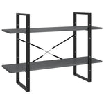 Bokhylle 2 Nivåer Grå 100X30X70 Cm Heltre Furu