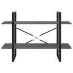 Bokhylle 2 Nivåer Grå 100X30X70 Cm Heltre Furu