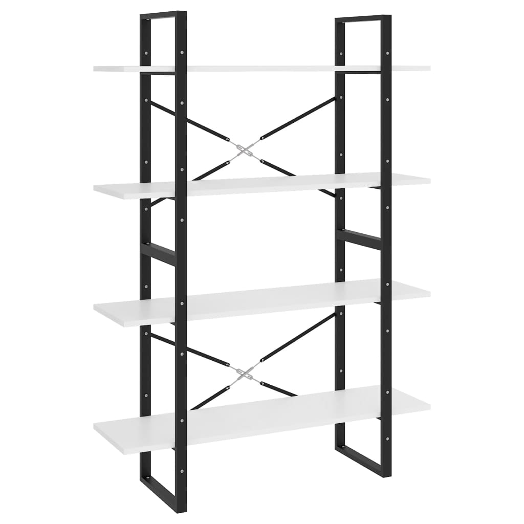 Bokhylle 4 Nivåer Hvit 100X30X140 Cm Konstruert Tre