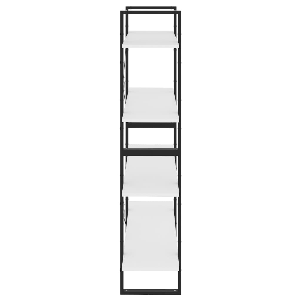 Bokhylle 4 Nivåer Hvit 100X30X140 Cm Konstruert Tre