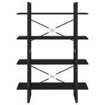 Bokhylle 4 Nivåer Svart 100X30X140 Cm Konstruert Tre