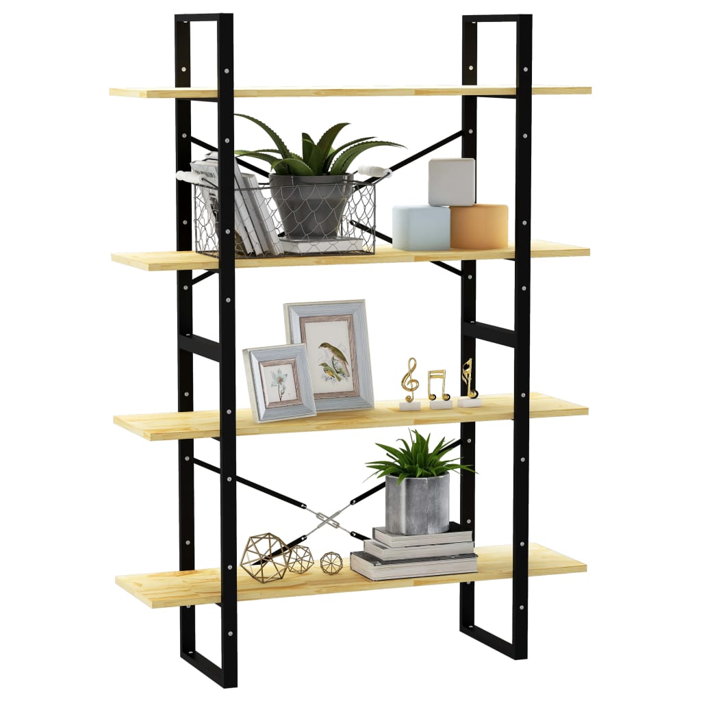 Bokhylle 4 Nivåer 100X30X140 Cm Heltre Furu