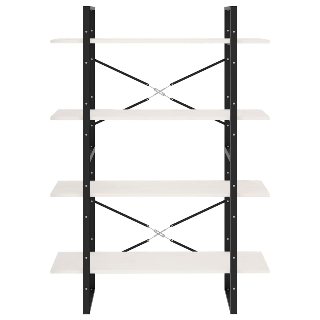 Bokhylle 4 Nivåer Hvit 100X30X140 Cm Heltre Furu