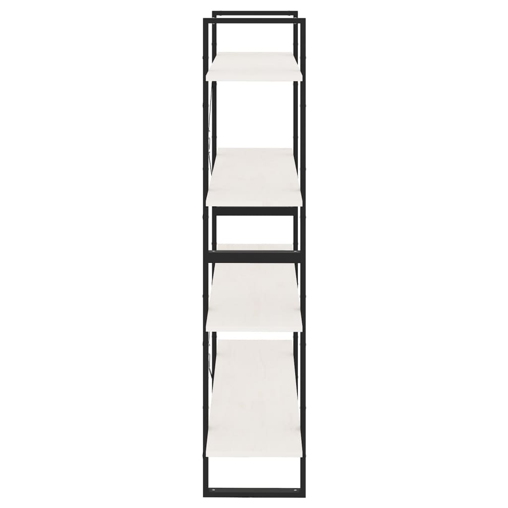 Bokhylle 4 Nivåer Hvit 100X30X140 Cm Heltre Furu