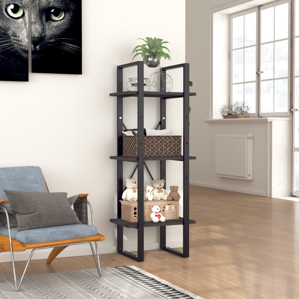 Bokhylle 3 Nivåer Grå 40X30X105 Cm Konstruert Tre