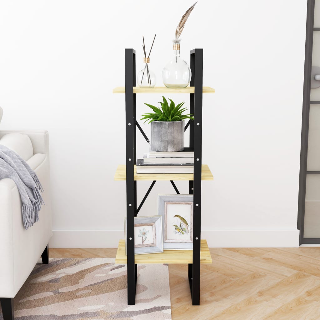 Bokhylle 3 Nivåer 40X30X105 Cm Heltre Furu