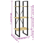 Bokhylle 3 Nivåer 40X30X105 Cm Heltre Furu