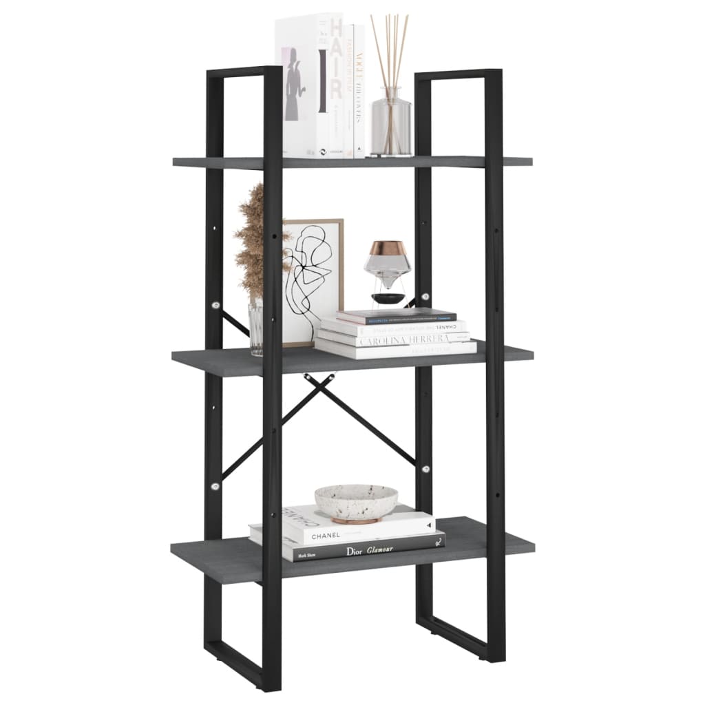 Oppbevaringshylle 60X30X105 Cm Heltre Furu Grå