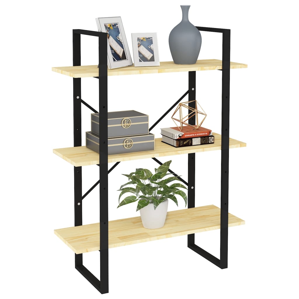 Bokhylle 3 Nivåer 80X30X105 Cm Heltre Furu