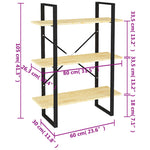 Bokhylle 3 Nivåer 80X30X105 Cm Heltre Furu