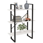 Bokhylle 3 Nivåer Hvit 80X30X105 Cm Heltre Furu