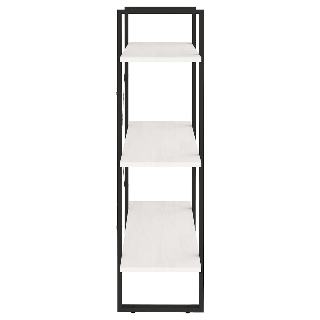 Bokhylle 3 Nivåer Hvit 80X30X105 Cm Heltre Furu