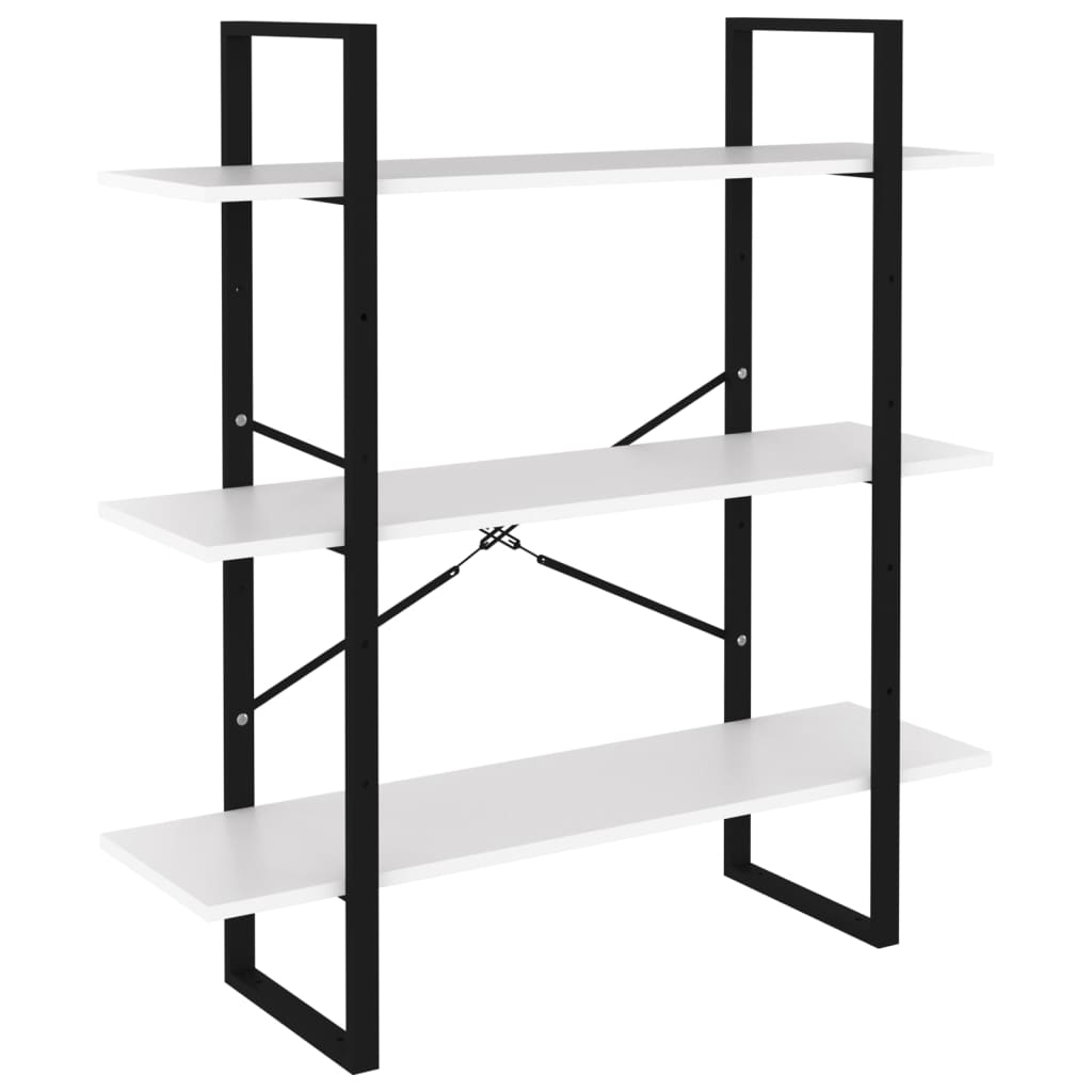 Bokhylle Hvit 100X30X105 Cm Konstruert Tre