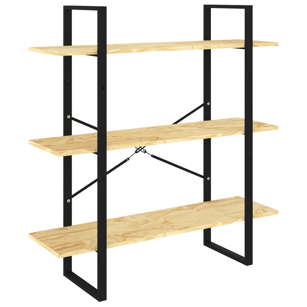 Bokhylle 3 Nivåer 100X30X105 Cm Heltre Furu