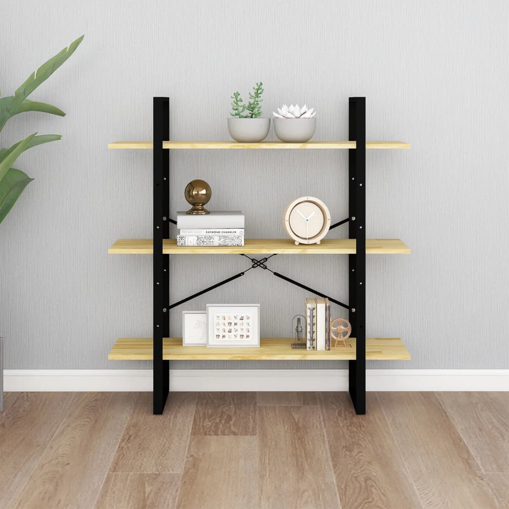 Bokhylle 3 Nivåer 100X30X105 Cm Heltre Furu