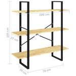 Bokhylle 3 Nivåer 100X30X105 Cm Heltre Furu