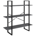 Bokhylle 3 Nivåer Grå 100X30X105 Cm Heltre Furu