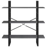 Bokhylle 3 Nivåer Grå 100X30X105 Cm Heltre Furu