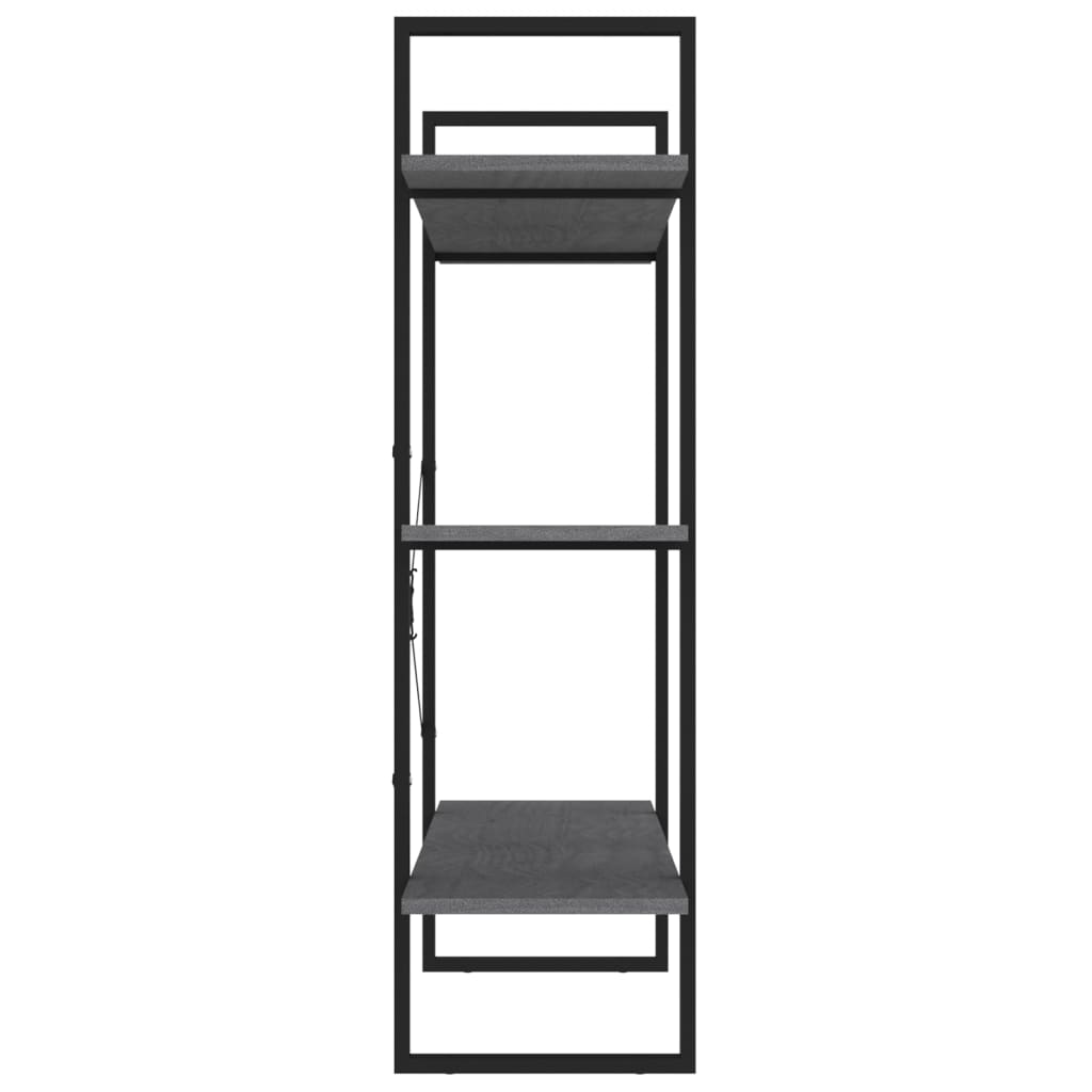 Bokhylle 3 Nivåer Grå 100X30X105 Cm Heltre Furu