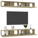 Tv-Benker 4 Stk Sonoma Eik 100X30X30 Cm Konstruert Tre